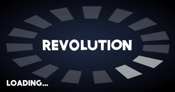 Rivoluzione Testo Con Caricamento Download Barra Caricamento Indicatore Scaricare Caricare — Video Stock