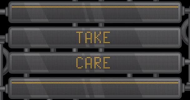 Panneau LED avec texte Take Care — Video