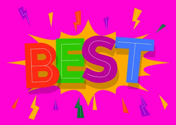 Best Word Written Children Font Cartoon Style — стоковый вектор