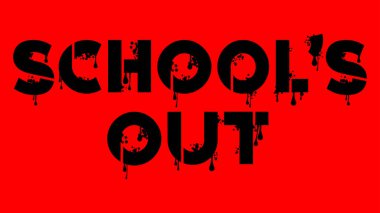 Okul bitti. Graffiti etiketi. Soyut modern sokak sanatı dekorasyonu kentsel resim tarzında gerçekleştirildi.