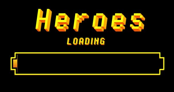 Heroes Text Loading Downloading Uploading Bar Indicator Download Upload Computer — Stock Video