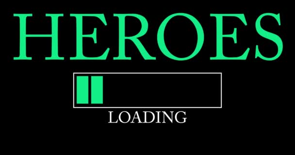 Heroes Text Loading Downloading Uploading Bar Indicator Download Upload Computer — Stockvideo