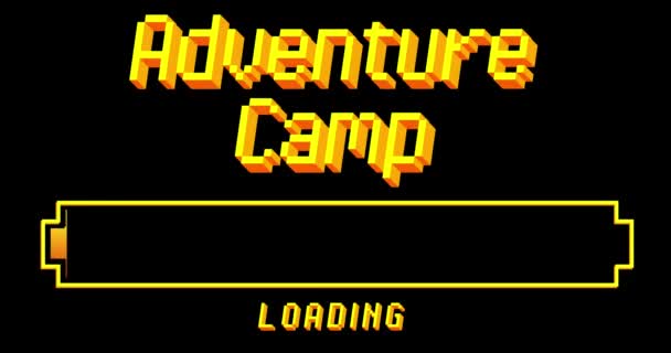 Adventure Camp Κείμενο Φόρτωση Λήψη Φόρτωση Bar Indicator Λήψη Αποστολή — Αρχείο Βίντεο