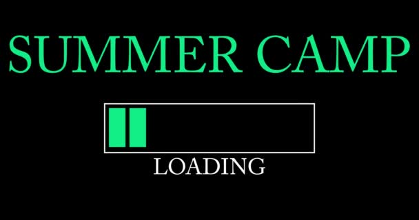 Summer Camp Text Loading Downloading Uploading Bar Indicator Download Upload — Vídeos de Stock