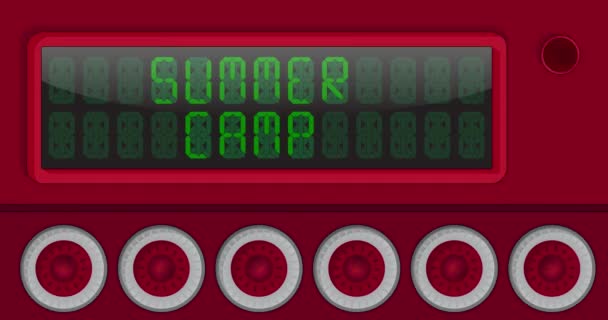 Summer Camp Text Digital Led Panel Announcement Message Light Equipment — Vídeos de Stock