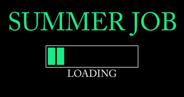 Summer Job Text Loading Downloading Uploading Bar Indicator Herunterladen Hochladen — Stockvideo