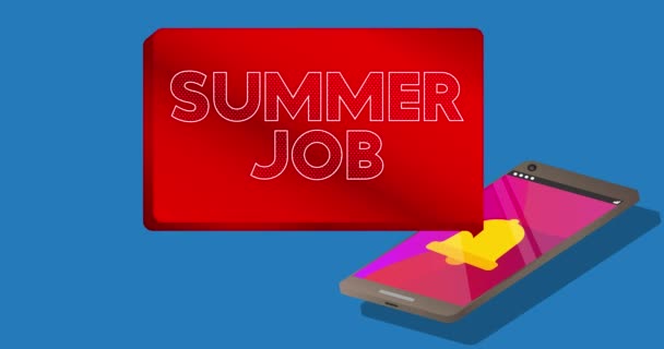 Summer Job Text Notification Bubble Portable Information Device Screen Mobile — Stockvideo