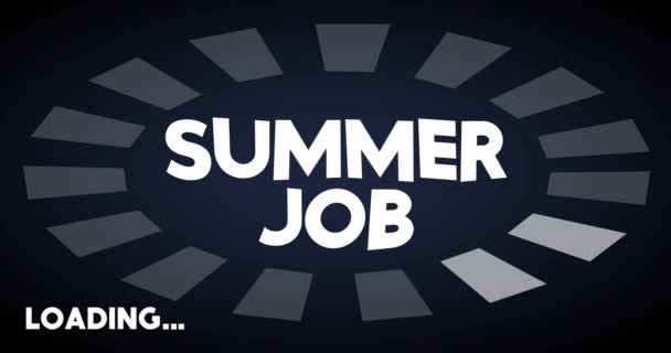 Summer Job Text Loading Downloading Uploading Bar Indicator Herunterladen Hochladen — Stockvideo