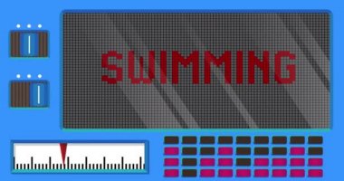 Swimming text on a Digital Led Panel. Announcement Message with Light Equipment.