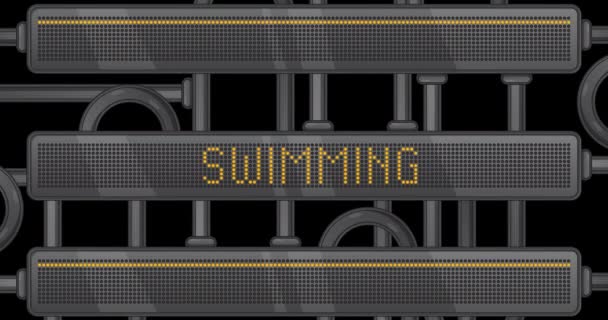 Tekst Pływania Cyfrowym Panelu Led Ogłoszenie Wiadomość Sprzętem Światła — Wideo stockowe