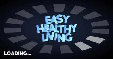 Kolay Sağlıklı Yaşam. Çubuk Göstergesi Yükleme, İndirme ve Yükleme ile Metin. Bilgisayar ekranına yükle, yükle.