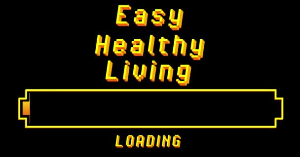 Easy Healthy Living Text Loading Downloading Uploading Bar Indicator Download — Vídeos de Stock