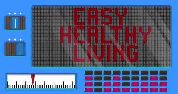 Easy Healthy Living Text Digital Led Panel Announcement Message Light — Vídeo de Stock
