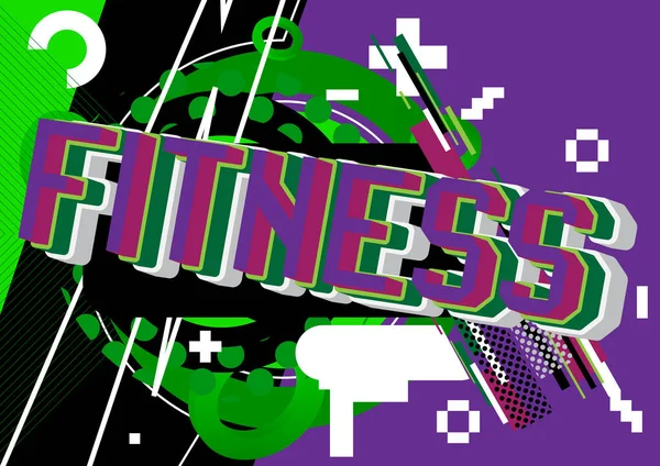 Fitness Verpixeltes Wort Mit Geometrischem Grafischen Hintergrund Vektorgrafik — Stockvektor