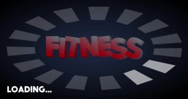 Çubuk Göstergesi Yükleme, İndirme ve Yükleme ile Fitness metni. Bilgisayar ekranına yükle, yükle.