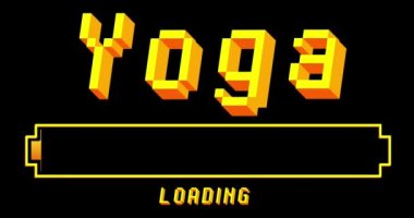 Yoga. Çubuk Göstergesi Yükleme, İndirme ve Yükleme ile Metin. Bilgisayar ekranına yükle, yükle.