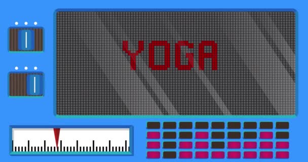 Yoga Texto Painel Led Digital Mensagem Anúncio Com Equipamento Leve — Vídeo de Stock