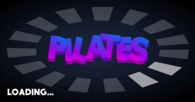 Çubuk Göstergesi Yükleme, İndirme ve Yükleme ile pilates metni. Bilgisayar ekranına yükle, yükle.