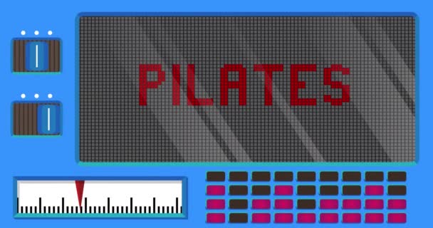 Texto Pilates Panel Led Digital Mensaje Anuncio Con Equipo Ligero — Vídeos de Stock