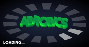 Çubuk Göstergesi Yükleme, İndirme ve Yükleme ile Aerobik metni. Bilgisayar ekranına yükle, yükle.