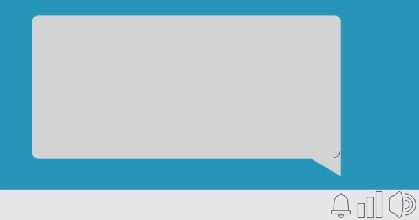 便携式信息设备屏幕上关于通知气泡的健美操文字 移动应用程序消息 通信概念 动画视频 — 图库视频影像