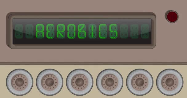 Aerobics Tekst Een Digital Led Panel Mededeling Met Lichtapparatuur — Stockvideo