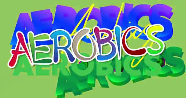 Animatie Plezier Abstract Aerobics Woord Wolk — Stockvideo