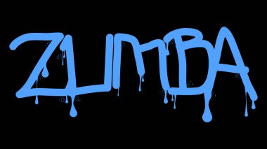 Zumba. Graffiti etiketi. Soyut modern sokak sanatı dekorasyonu kentsel resim tarzında gerçekleştirildi.