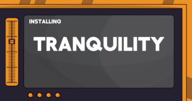 Bir karikatür ekranına sükunet metni yükleniyor