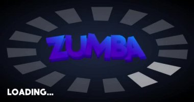 Çubuk Göstergesi Yükleme, İndirme ve Yükleme ile Zumba metni. Bilgisayar ekranına yükle, yükle.