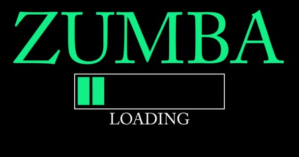 Zumba Tekst Met Laden Downloaden Uploaden Bar Indicator Downloaden Uploaden — Stockvideo
