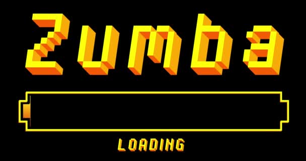 Zumba Text Med Loading Nedladdning Uppladdning Bar Indicator Ladda Ner — Stockvideo