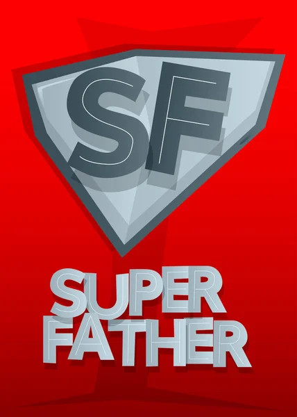 Гербе Супергероя Изображена Икона Супер Отца Красочная Векторная Иллюстрация Стиле — стоковый вектор