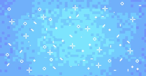 Pixelové Pozadí Geometrickými Grafickými Tvary Animace Vektorové Kresby — Stock video