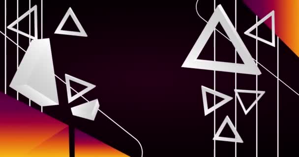Треугольник Простой Фон Роскошный Дизайн Анимированное Видео Футуристическим Неоновым Цветовым — стоковое видео
