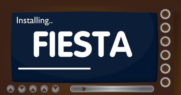 Fiesta Kuruluyor Eski Metin Ekranı — Stok video