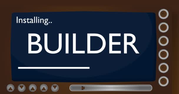 安装Builder 旧电视上的文字屏幕 — 图库视频影像