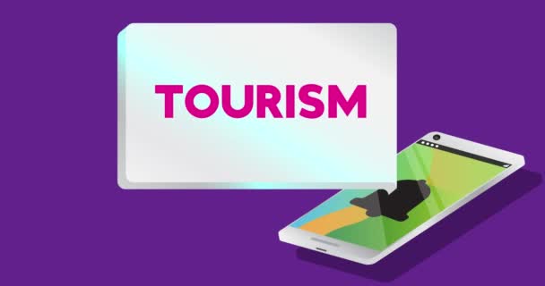 Телефонне Сповіщення Текстом Туризму — стокове відео