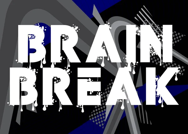 Brain Break Graffiti Tag Astratto Decorazione Moderna Street Art Eseguita — Vettoriale Stock