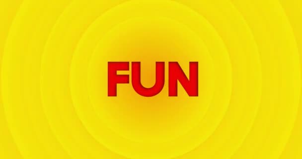 Fun Text Yellow Hot Summer Sun Simple Animation Bright Orange — Stock Video