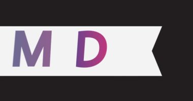 Metni MD olan animasyon retro, klasik kurdele.