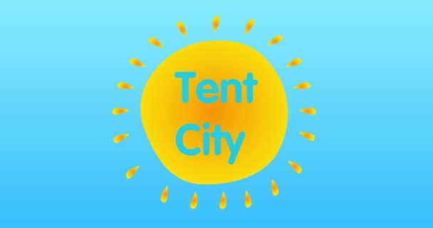 Çadır Şehri Sözcüğüyle Yaz Güneşi — Stok video