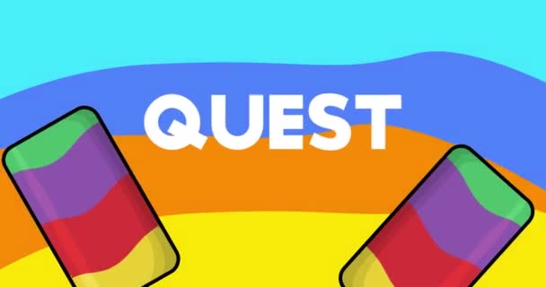 Ice Cream Quest Text Colorful Animated Summer Sweet Food Cartoon — Stockvideo