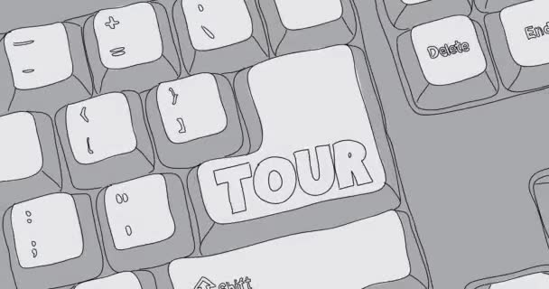 Keyboard Tour Word Key — Vídeo de Stock