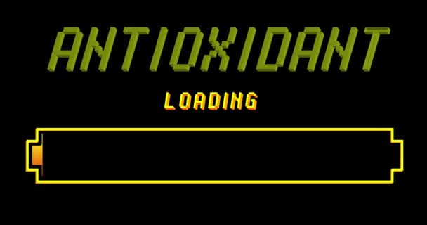 Yellow Loading Screen Antioxidant Text — Vídeo de Stock