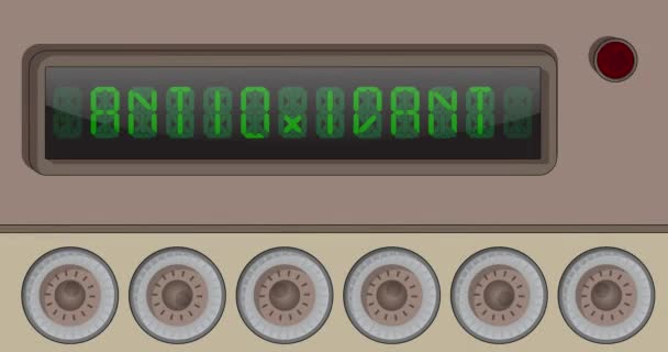 Πίνακας Ρολογιών Ψηφιακών Γραμμάτων Αντιοξειδωτικό Κείμενο — Αρχείο Βίντεο