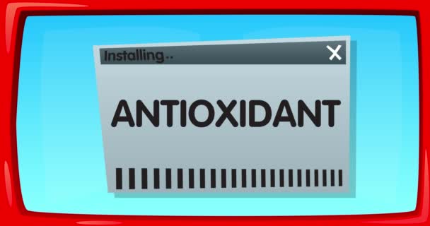 Abstract Cartoon Screen Antioxidant Word Install Window — Video