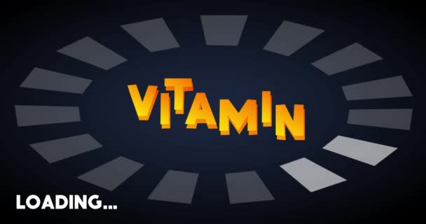Texto Vitamina Com Carregando Baixando Carregando Indicador Barras Baixar Carregar — Vídeo de Stock