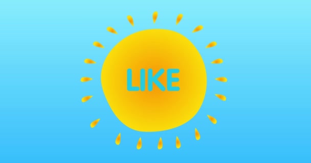 Text Yellow Hot Summer Sun Simple Animation Bright Orange Sunlight — Vídeo de Stock