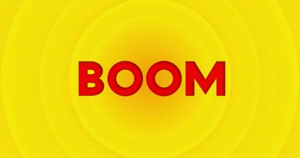 Boom Text Yellow Hot Summer Sun Simple Animation Bright Orange — 图库视频影像